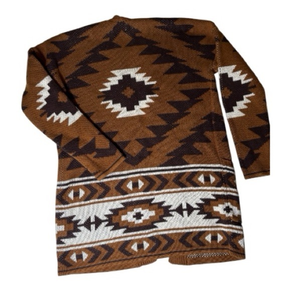 Lucky Brand Aztec Cardigan Womens Size S Prairie Rural Cowboy Southwestern - Picture 2 of 6